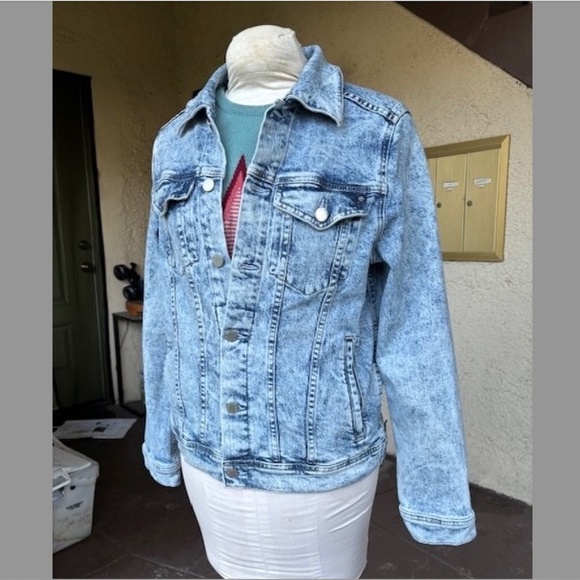 AG Adriano Goldschmied Acid Washed Trucker Jean Jacket EUC/sz M - Picture 9 of 16